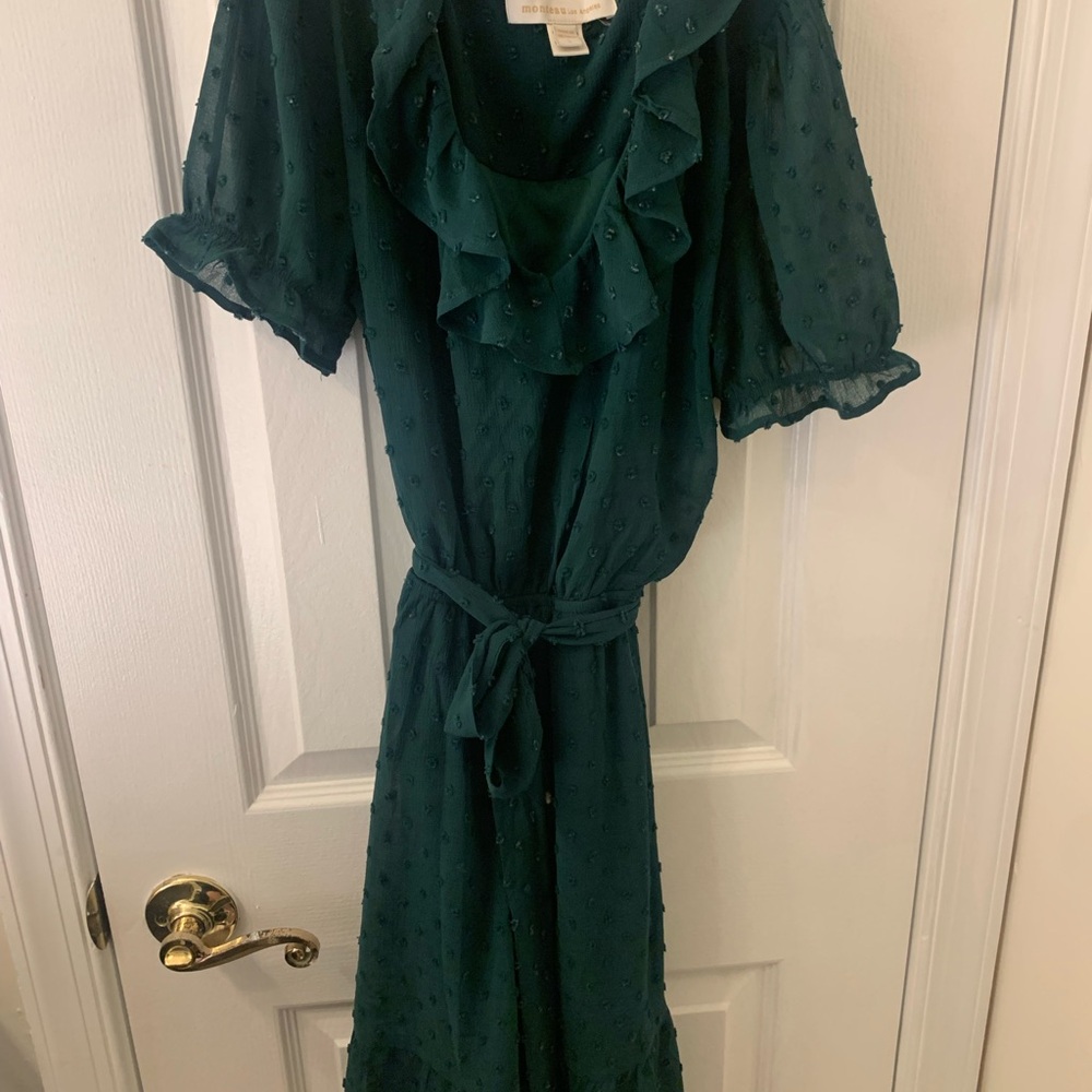 Elegant Green Ruffle Dress